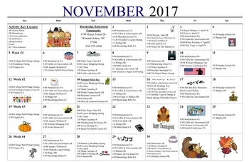 Activity Calendar of Brookridge, Assisted Living, Nursing Home, Independent Living, CCRC, Winston Salem, NC 1
