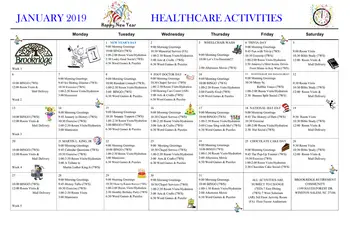 Activity Calendar of Brookridge, Assisted Living, Nursing Home, Independent Living, CCRC, Winston Salem, NC 8