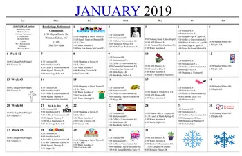 Activity Calendar of Brookridge, Assisted Living, Nursing Home, Independent Living, CCRC, Winston Salem, NC 5