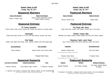 Dining menu of Villagio Bradford Village, Assisted Living, Nursing Home, Independent Living, CCRC, Edmond, OK 8