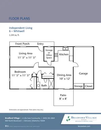 Floorplan of Villagio Bradford Village, Assisted Living, Nursing Home, Independent Living, CCRC, Edmond, OK 2