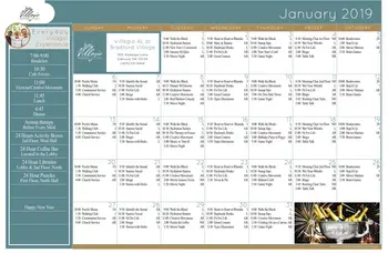 Activity Calendar of Villagio Bradford Village, Assisted Living, Nursing Home, Independent Living, CCRC, Edmond, OK 2