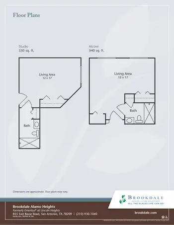 Floorplan of Brookdale Alamo Heights, Assisted Living, Nursing Home, Independent Living, CCRC, San Antonio, TX 1