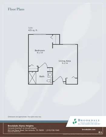 Floorplan of Brookdale Alamo Heights, Assisted Living, Nursing Home, Independent Living, CCRC, San Antonio, TX 2