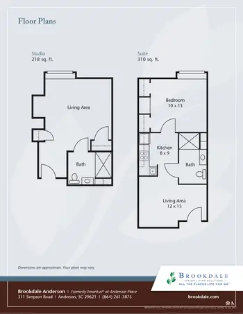 Floorplan of Brookdale Anderson, Assisted Living, Nursing Home, Independent Living, CCRC, Anderson, SC 1