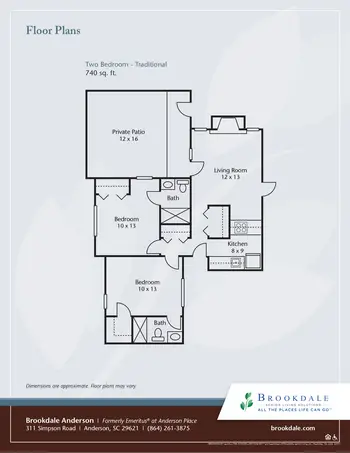 Floorplan of Brookdale Anderson, Assisted Living, Nursing Home, Independent Living, CCRC, Anderson, SC 4