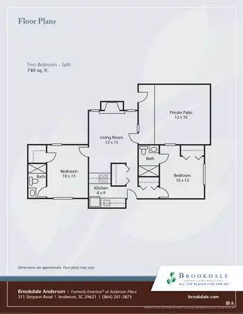 Floorplan of Brookdale Anderson, Assisted Living, Nursing Home, Independent Living, CCRC, Anderson, SC 5