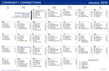 Activity Calendar of Bear Creek Assisted & Senior Living, Assisted Living, Nursing Home, Independent Living, CCRC, Colorado Springs, CO 3