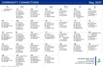 Activity Calendar of Bear Creek Assisted & Senior Living, Assisted Living, Nursing Home, Independent Living, CCRC, Colorado Springs, CO 9