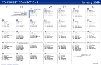 Activity Calendar of Bear Creek Assisted & Senior Living, Assisted Living, Nursing Home, Independent Living, CCRC, Colorado Springs, CO 11