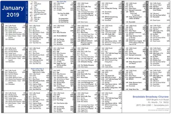 Activity Calendar of Brookdale Broadway Cityview, Assisted Living, Nursing Home, Independent Living, CCRC, Ft. Worth, TX 7