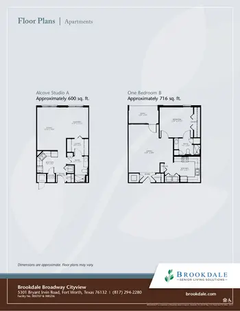 Floorplan of Brookdale Broadway Cityview, Assisted Living, Nursing Home, Independent Living, CCRC, Ft. Worth, TX 6