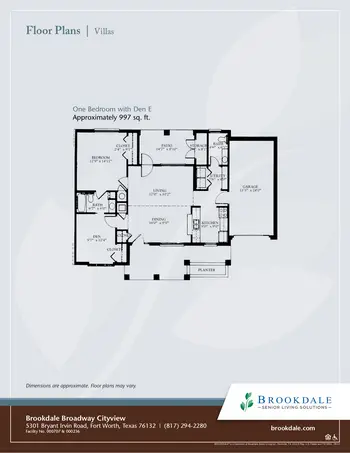 Floorplan of Brookdale Broadway Cityview, Assisted Living, Nursing Home, Independent Living, CCRC, Ft. Worth, TX 8