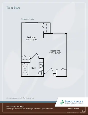 Floorplan of Brookdale Burr Ridge, Assisted Living, Nursing Home, Independent Living, CCRC, Burr Ridge, IL 2