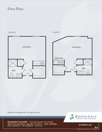 Floorplan of Brookdale Camarillo, Assisted Living, Nursing Home, Independent Living, CCRC, Camarillo, CA 1