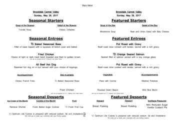 Dining menu of Brookdale Carmel Valley, Assisted Living, Nursing Home, Independent Living, CCRC, San Diego, CA 15