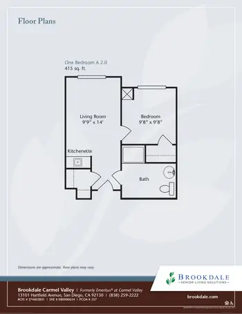 Floorplan of Brookdale Carmel Valley, Assisted Living, Nursing Home, Independent Living, CCRC, San Diego, CA 2