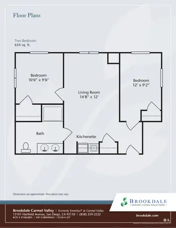 Floorplan of Brookdale Carmel Valley, Assisted Living, Nursing Home, Independent Living, CCRC, San Diego, CA 5