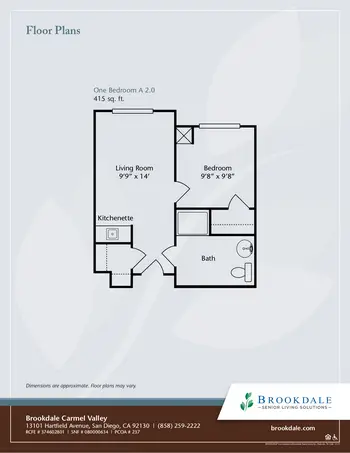 Floorplan of Brookdale Carmel Valley, Assisted Living, Nursing Home, Independent Living, CCRC, San Diego, CA 7