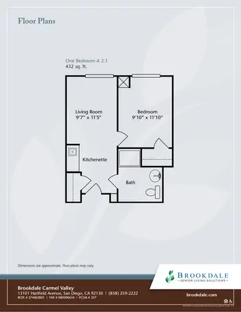 Floorplan of Brookdale Carmel Valley, Assisted Living, Nursing Home, Independent Living, CCRC, San Diego, CA 8