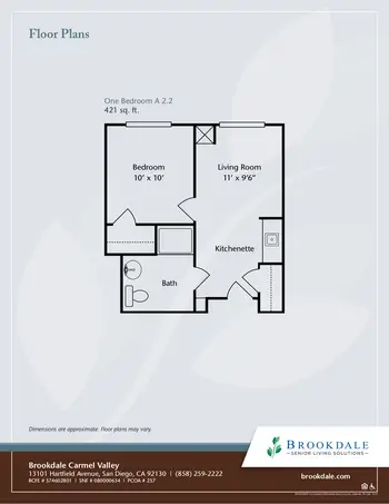 Floorplan of Brookdale Carmel Valley, Assisted Living, Nursing Home, Independent Living, CCRC, San Diego, CA 9