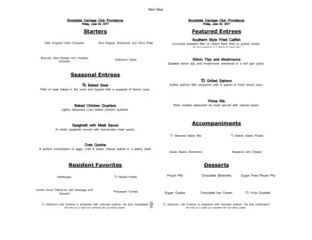 Dining menu of Brookdale Carriage Club Providence, Assisted Living, Nursing Home, Independent Living, CCRC, Charlotte, NC 20