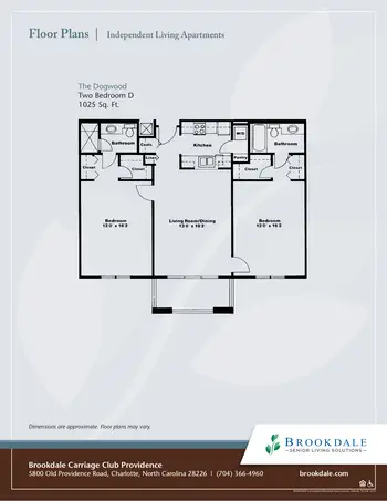 Floorplan of Brookdale Carriage Club Providence, Assisted Living, Nursing Home, Independent Living, CCRC, Charlotte, NC 11