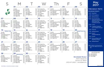 Activity Calendar of Brookdale Denver, Assisted Living, Nursing Home, Independent Living, CCRC, Denver, CO 5