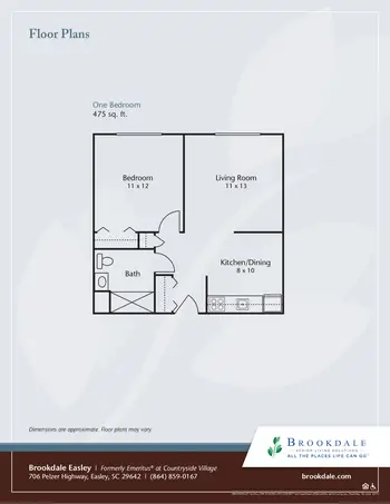 Floorplan of Easley Place, Assisted Living, Nursing Home, Independent Living, CCRC, Easley, SC 1