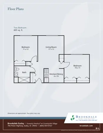Floorplan of Easley Place, Assisted Living, Nursing Home, Independent Living, CCRC, Easley, SC 2