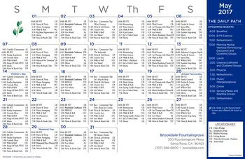 Activity Calendar of Arbol Residences of Santa Rosa, Assisted Living, Nursing Home, Independent Living, CCRC, Santa Rosa, CA 3