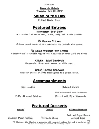Dining menu of Brookdale Galleria, Assisted Living, Nursing Home, Independent Living, CCRC, Houston, TX 5