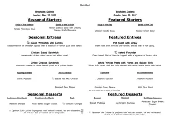 Dining menu of Brookdale Galleria, Assisted Living, Nursing Home, Independent Living, CCRC, Houston, TX 15