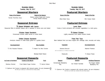 Dining menu of Brookdale Galleria, Assisted Living, Nursing Home, Independent Living, CCRC, Houston, TX 17