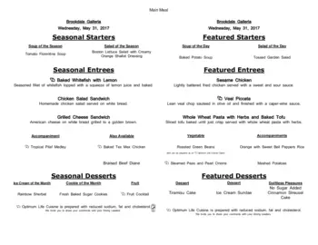 Dining menu of Brookdale Galleria, Assisted Living, Nursing Home, Independent Living, CCRC, Houston, TX 18