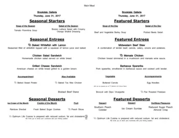 Dining menu of Brookdale Galleria, Assisted Living, Nursing Home, Independent Living, CCRC, Houston, TX 19