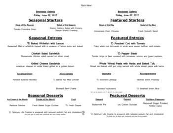 Dining menu of Brookdale Galleria, Assisted Living, Nursing Home, Independent Living, CCRC, Houston, TX 20