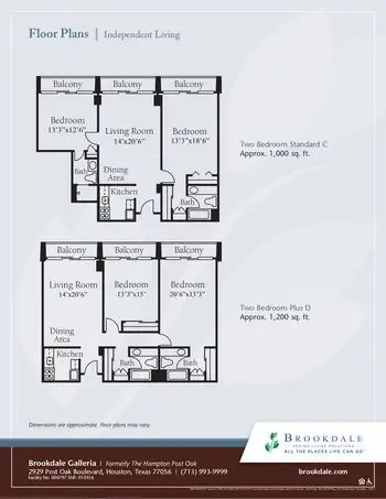 Floorplan of Brookdale Galleria, Assisted Living, Nursing Home, Independent Living, CCRC, Houston, TX 2