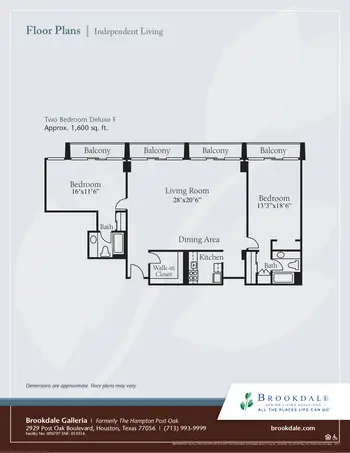 Floorplan of Brookdale Galleria, Assisted Living, Nursing Home, Independent Living, CCRC, Houston, TX 3
