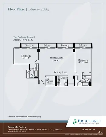 Floorplan of Brookdale Galleria, Assisted Living, Nursing Home, Independent Living, CCRC, Houston, TX 9