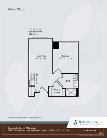 Floorplan of Brookdale Green Mountain, Assisted Living, Nursing Home, Independent Living, CCRC, Lakewood, CO 4