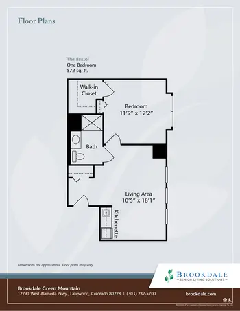 Floorplan of Brookdale Green Mountain, Assisted Living, Nursing Home, Independent Living, CCRC, Lakewood, CO 5