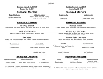 Dining menu of Brookdale Greenville, Assisted Living, Nursing Home, Independent Living, CCRC, Greenville, SC 15