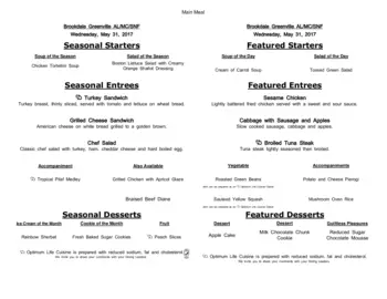 Dining menu of Brookdale Greenville, Assisted Living, Nursing Home, Independent Living, CCRC, Greenville, SC 18