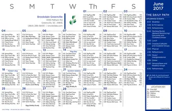 Activity Calendar of Brookdale Greenville, Assisted Living, Nursing Home, Independent Living, CCRC, Greenville, SC 5