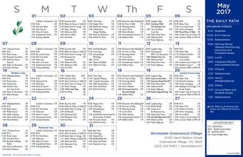 Activity Calendar of Brookdale Greenwood Village, Assisted Living, Nursing Home, Independent Living, CCRC, Greenwood Village, CO 5
