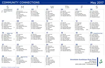 Activity Calendar of Brookdale Guadalupe River Plaza, Assisted Living, Nursing Home, Independent Living, CCRC, Kerrville, TX 9