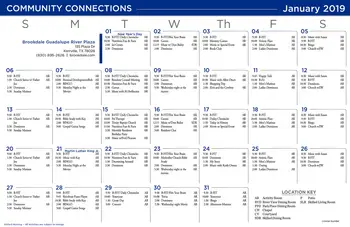 Activity Calendar of Brookdale Guadalupe River Plaza, Assisted Living, Nursing Home, Independent Living, CCRC, Kerrville, TX 11
