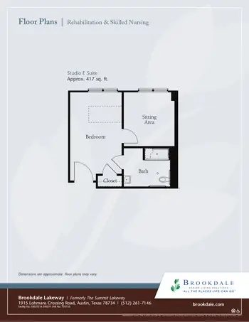 Floorplan of Brookdale Lakeway, Assisted Living, Nursing Home, Independent Living, CCRC, Lakeway, TX 8