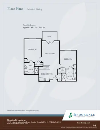 Floorplan of Brookdale Lakeway, Assisted Living, Nursing Home, Independent Living, CCRC, Lakeway, TX 11